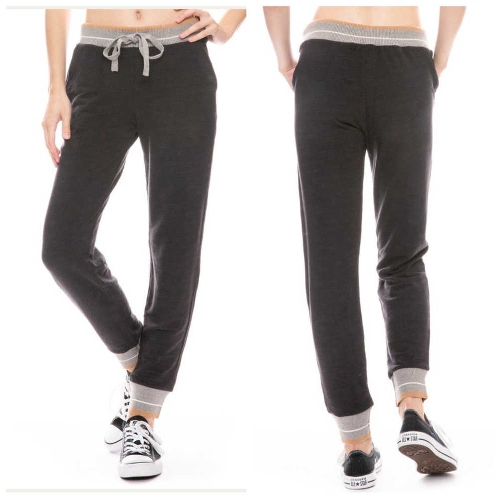 Monrow Sporty Sweatpant Joggers Size XS Ribbed Cuffs